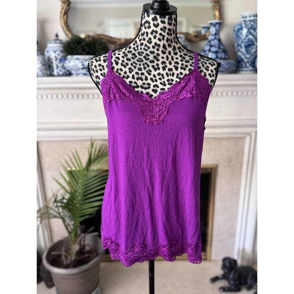 Lane Bryant Tops - Lane Bryant Women's Classic Cami Tank Top Layering Plus 14/16 Purple Lace